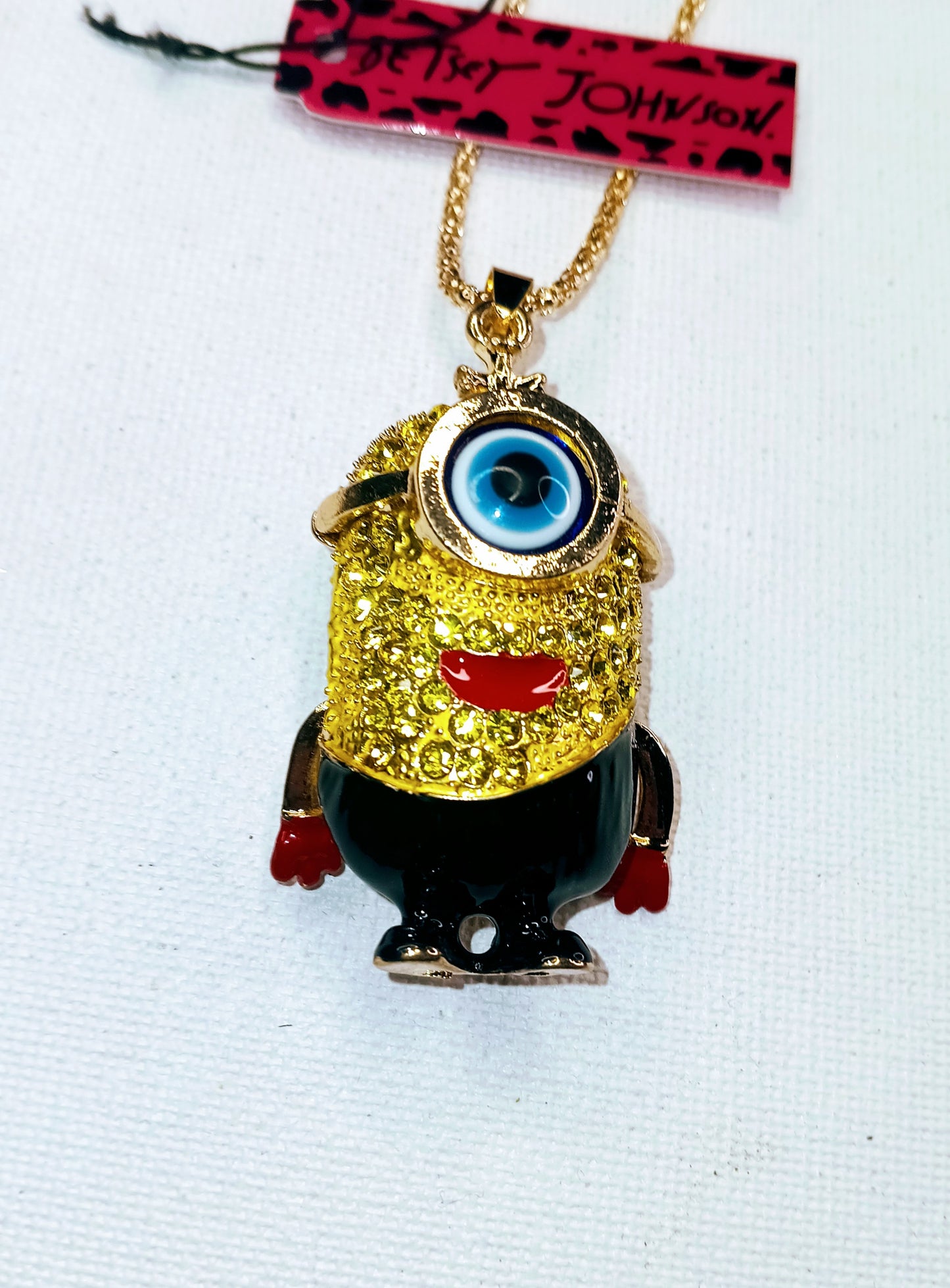 Betsey Johnson One-Eyed Minion Pendant Necklace