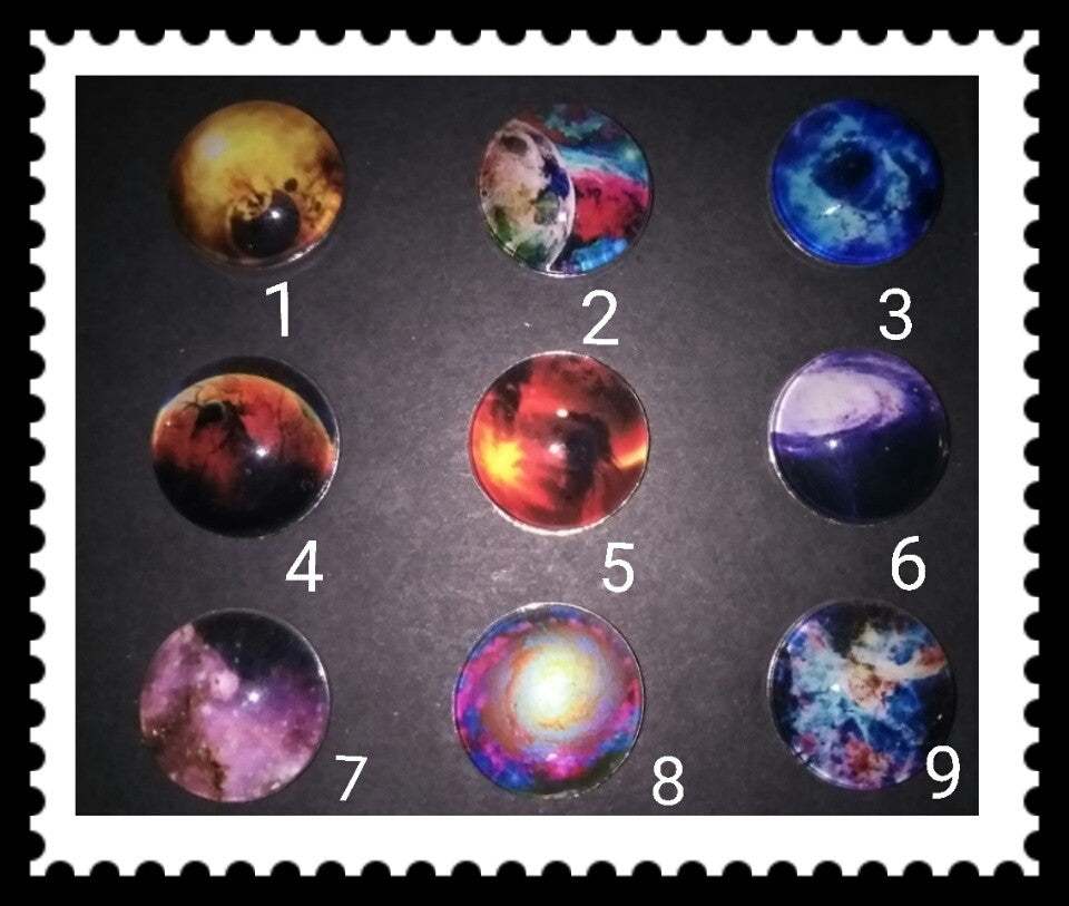 Moon Pendant with Galaxy snap 18mm