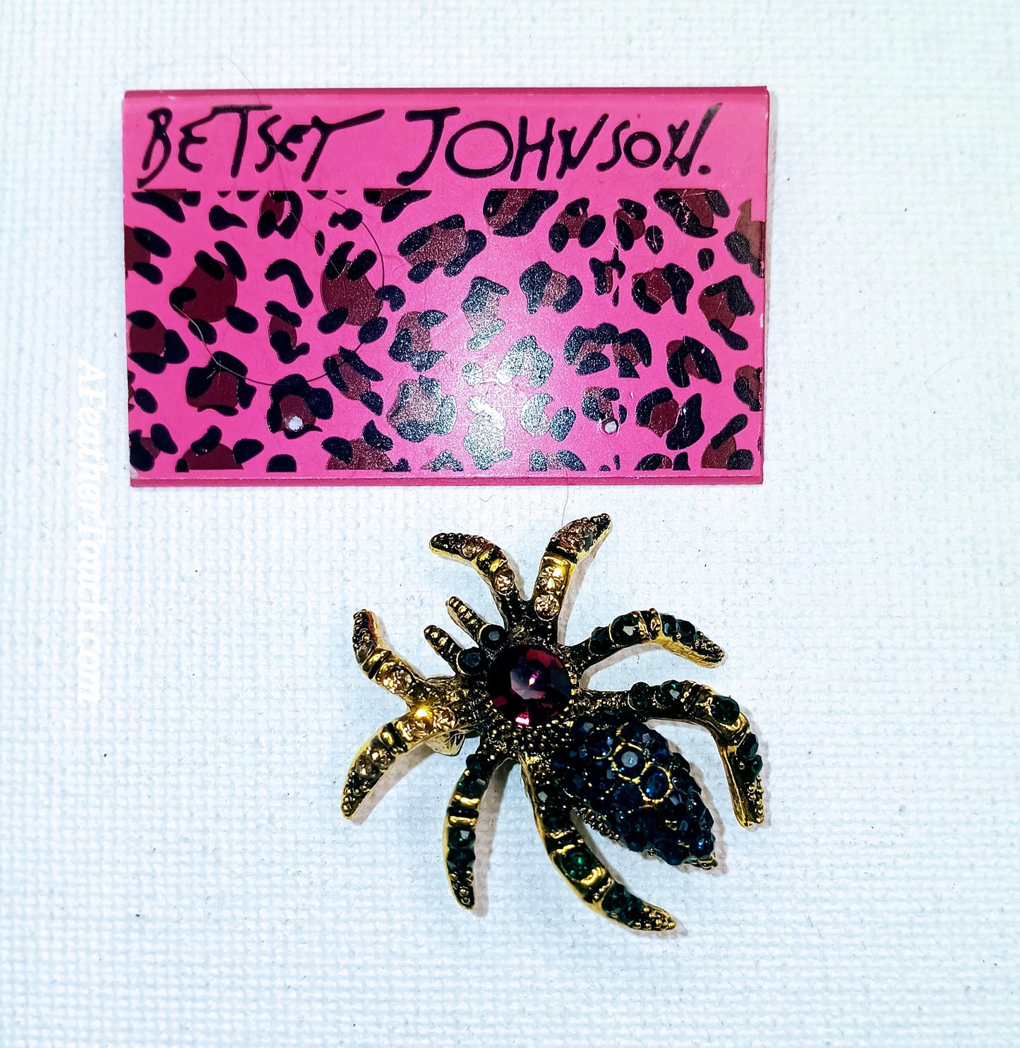 Betsey Johnson Whimsical Bejeweled Gothic Spider Brooch