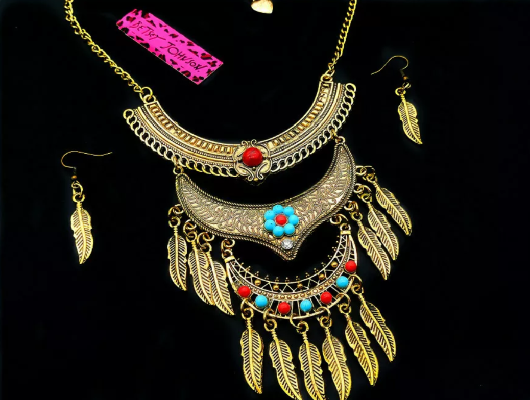 Bohemian Gold or Silver Layered Statement Bib Necklace