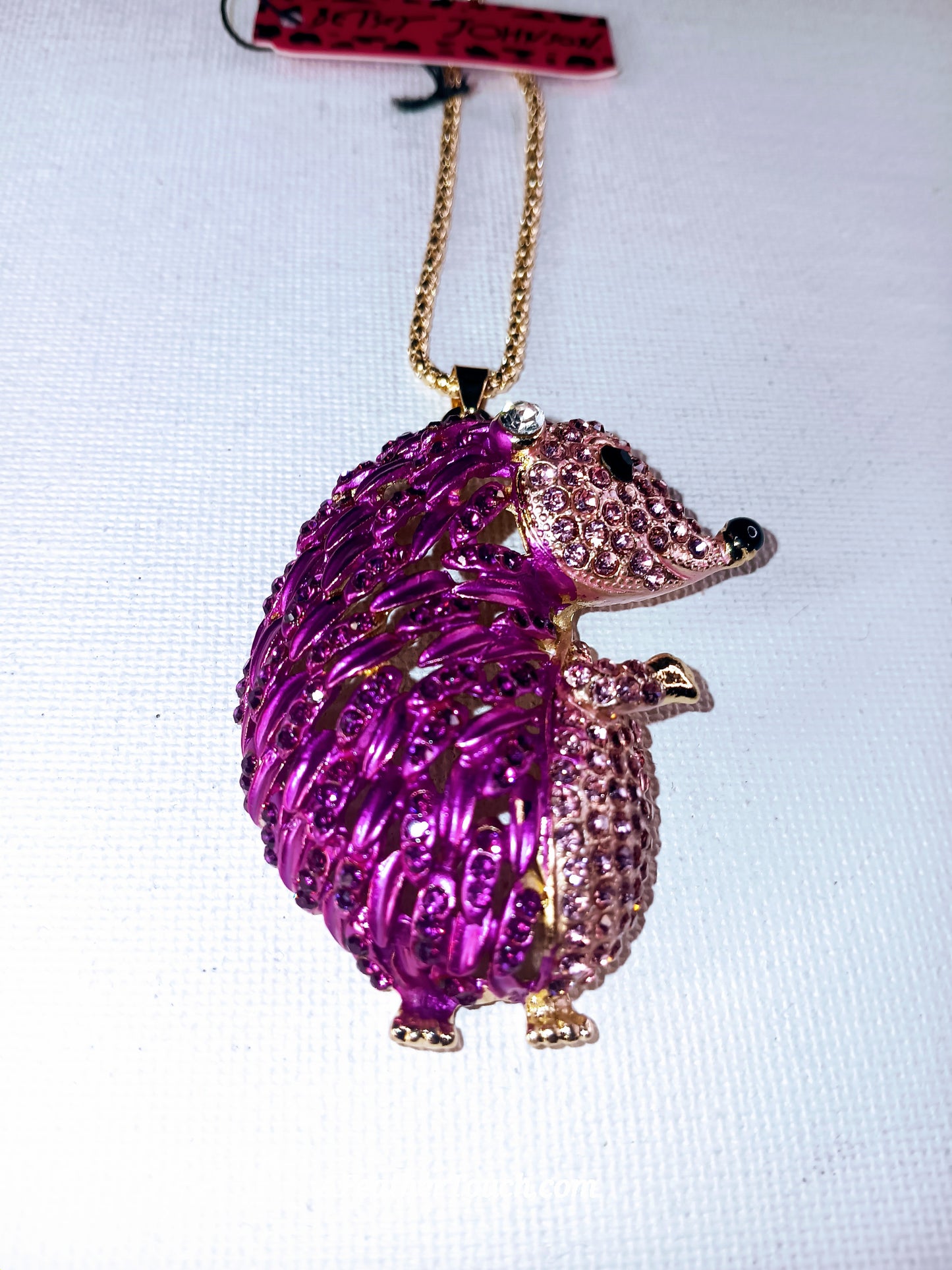 Betsey Johnson Crystal Hedgehog Statement Necklace