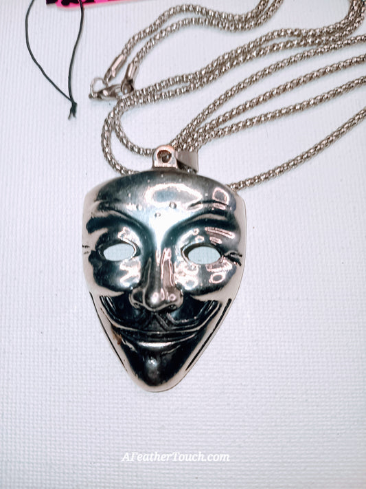 Anonymous Mask Betsey Johnson Statement Pendant Necklace