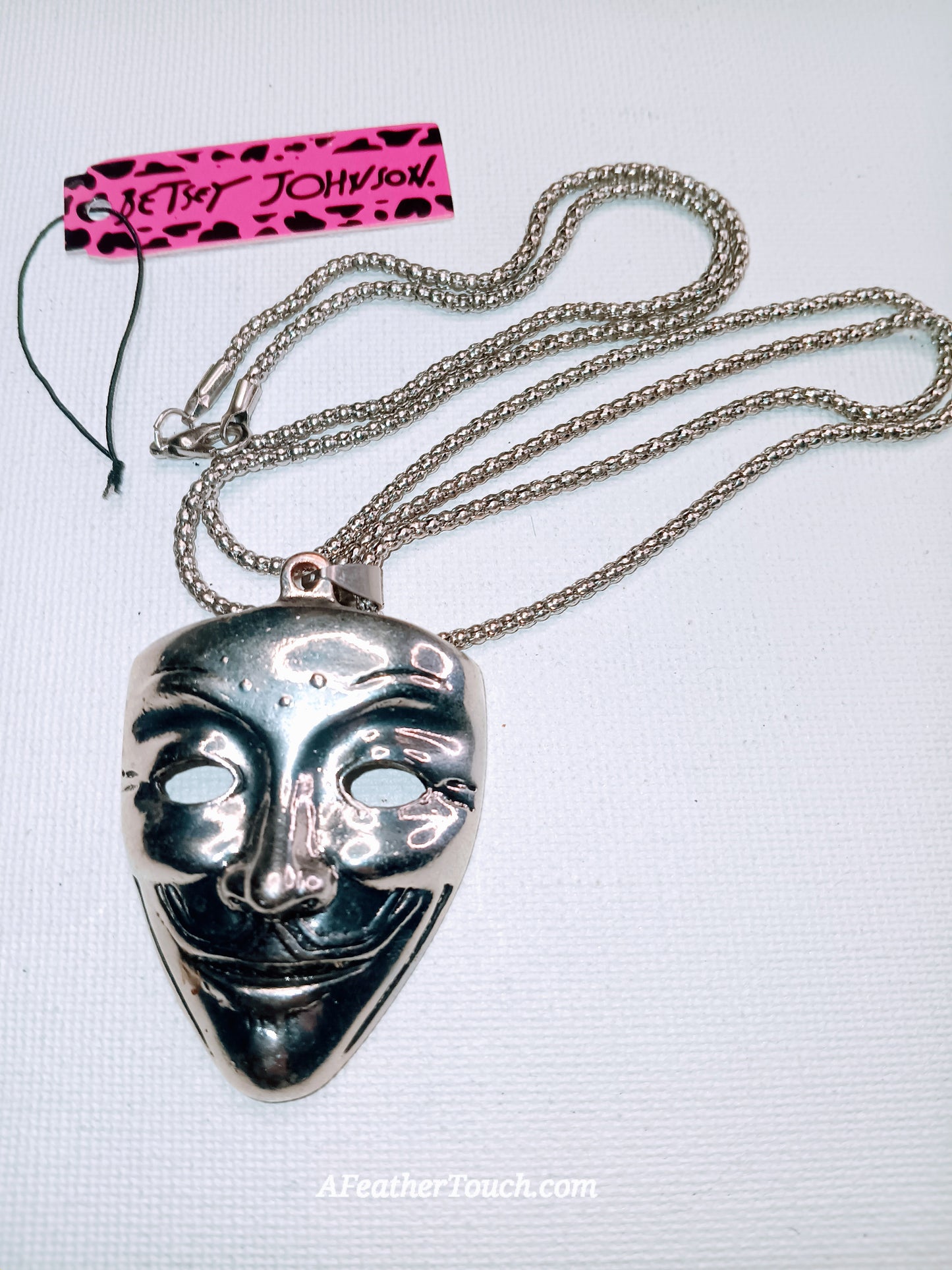 Anonymous Mask Betsey Johnson Statement Pendant Necklace