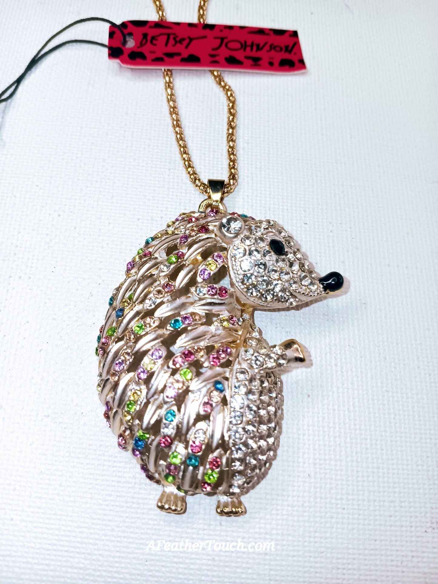 Betsey Johnson Crystal Hedgehog Statement Necklace
