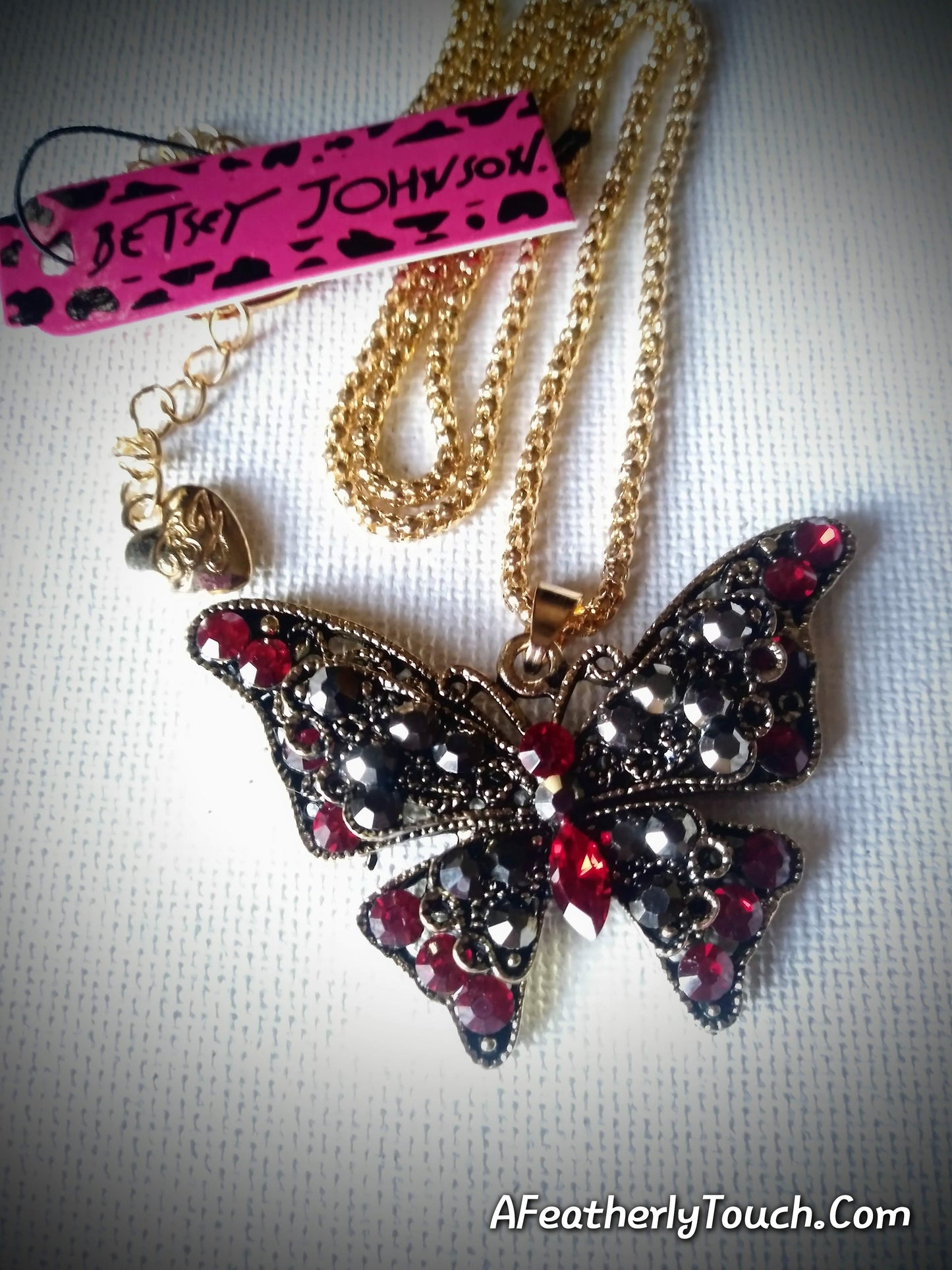 Gothic Romance: Authentic Betsey Johnson Crystal Butterfly Necklace