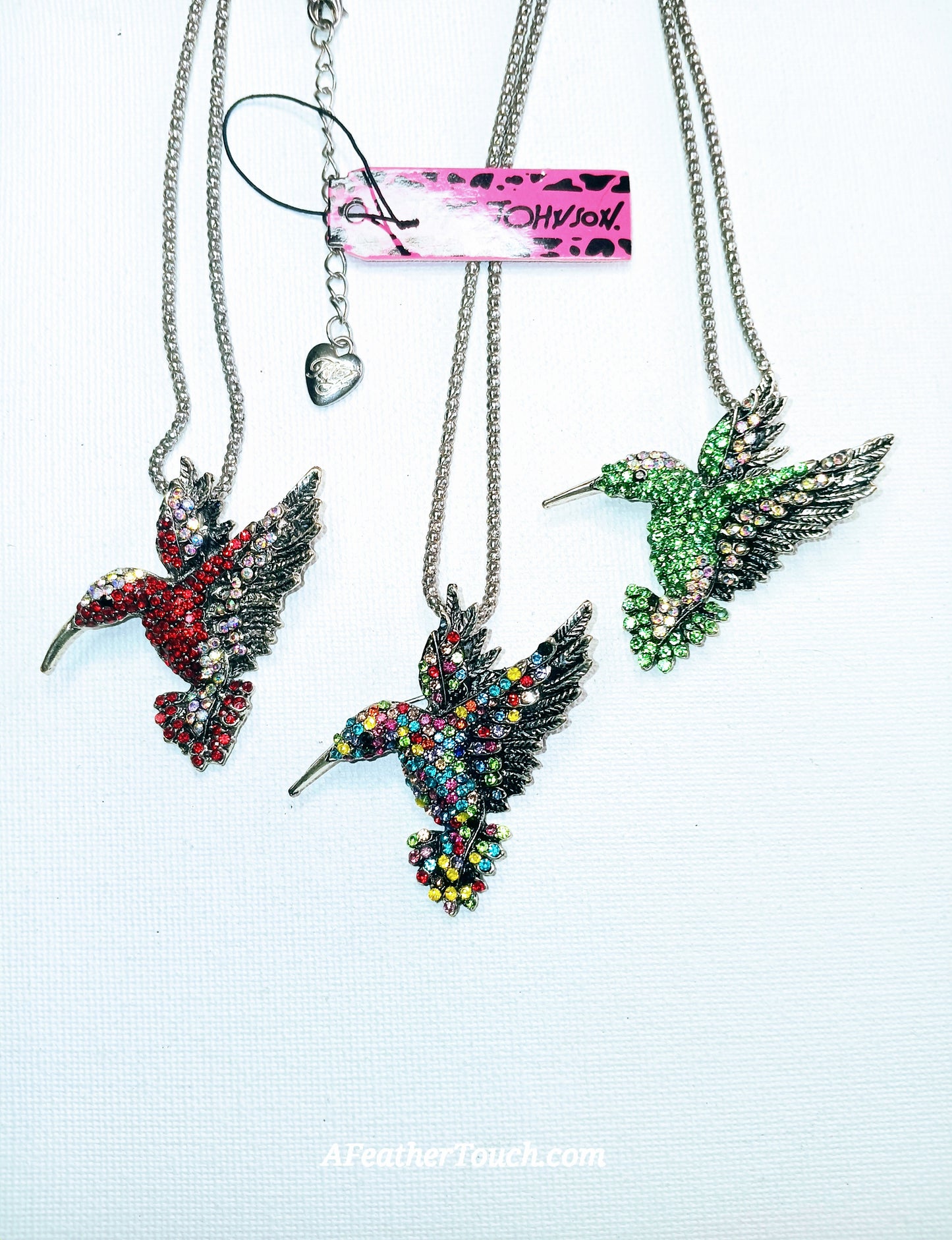 Betsey Johnson Spring Ahead Hummingbird Pendant Necklaces/Brooch 2 in 1