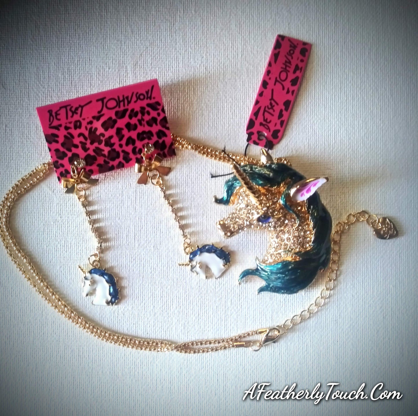 Unicorn Necklace and Earrings Authentic Betsey Johnson