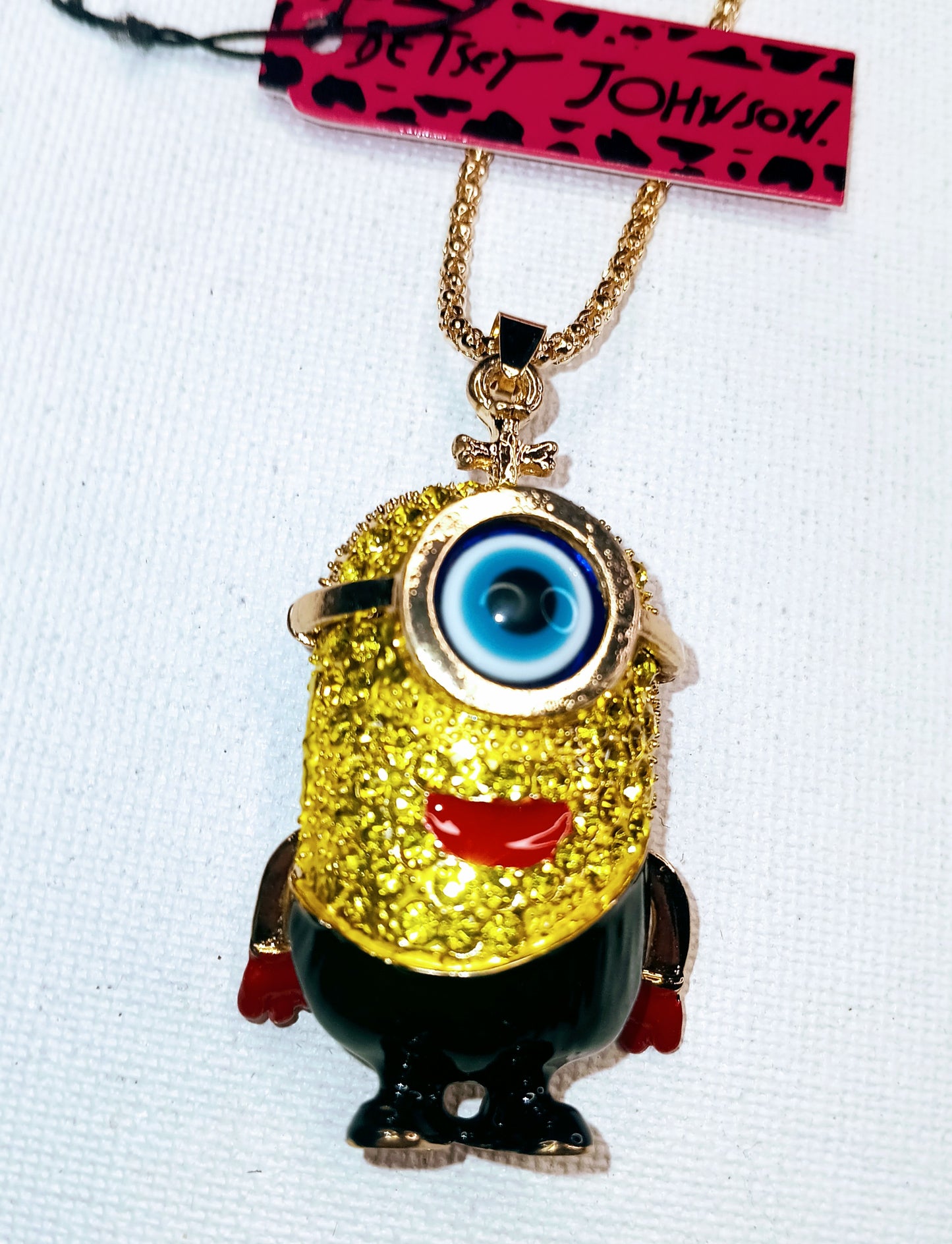 Betsey Johnson One-Eyed Minion Pendant Necklace