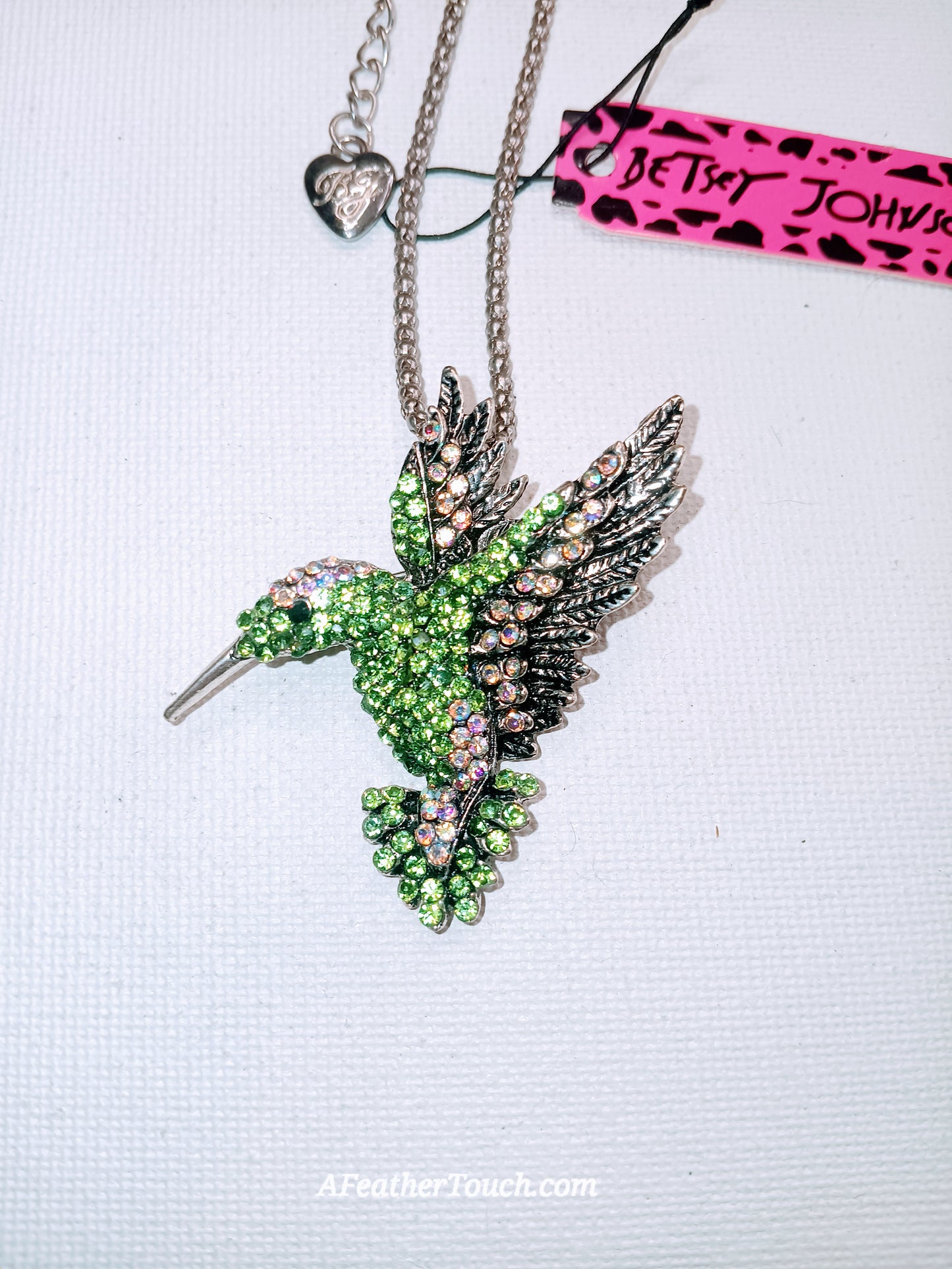 Betsey Johnson Spring Ahead Hummingbird Pendant Necklaces/Brooch 2 in 1