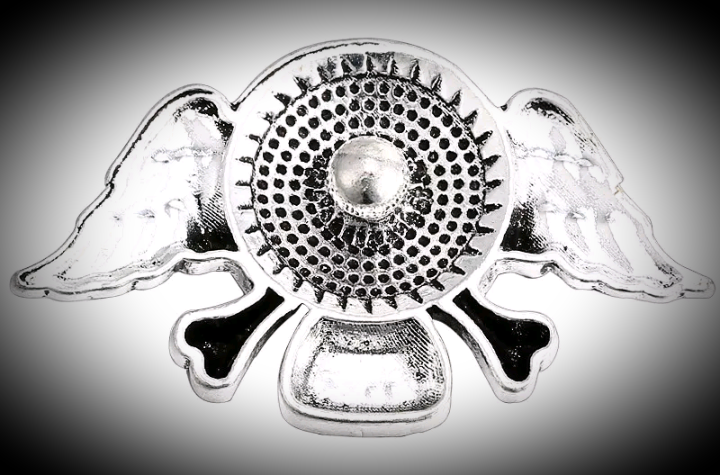 Deluxe sized 18 mm rhinestone  skull with angel wings snap