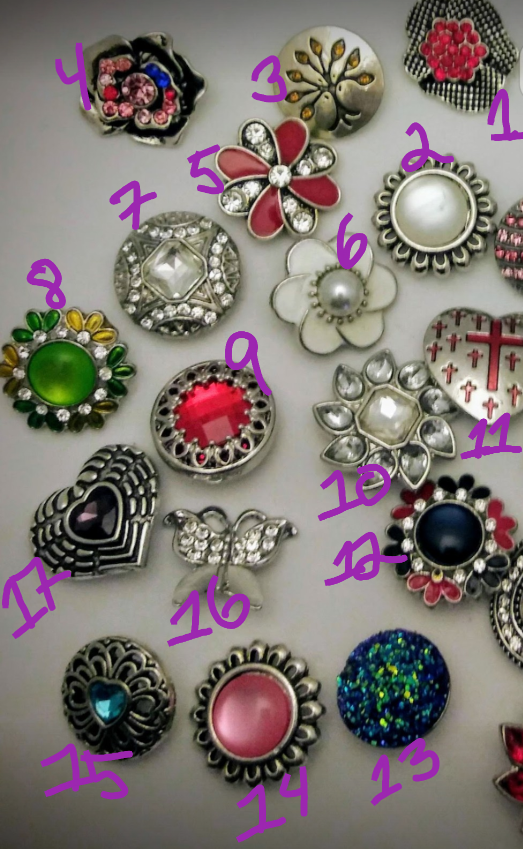 A variety of snaps 18mm noosa snaps
