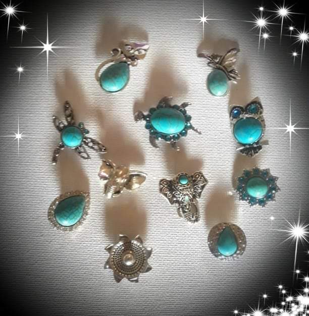 Turquoise Animal 18mm snaps Elephants, Butterflies, Dragonflies, Owls, Cats, Rhinestones