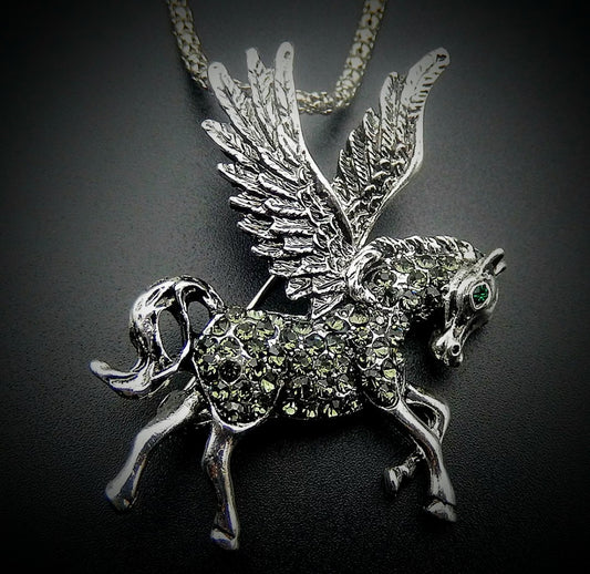 BETSEY
JOHNSON BEAUTIFUL BLACK and SILVER PEGASUS 
PENDANT/BROACH