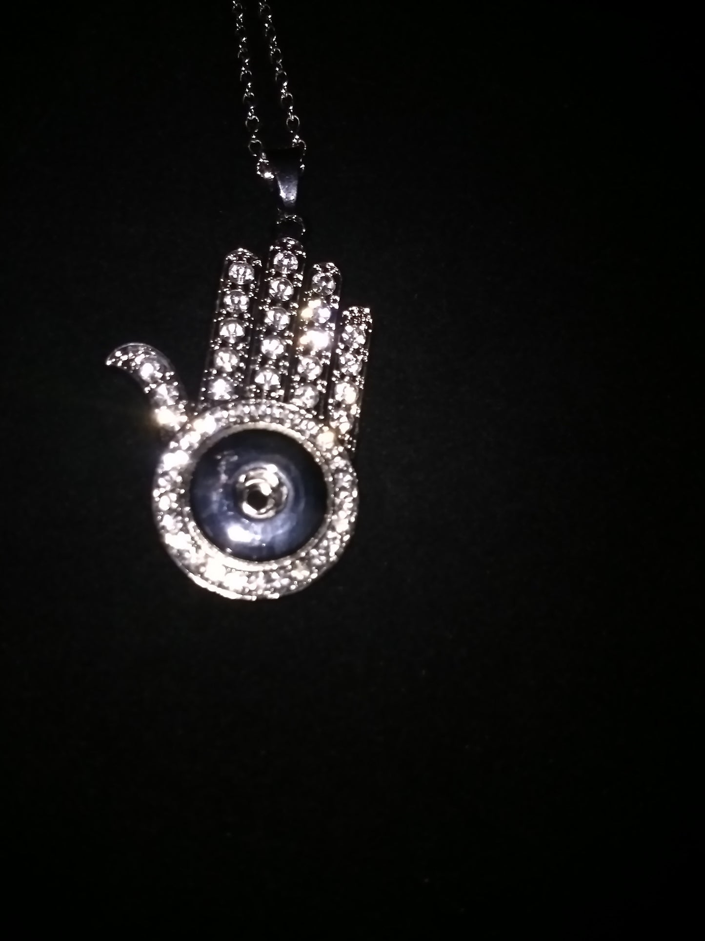 Rhinestone Omh Snap Pendant with Omh Snap